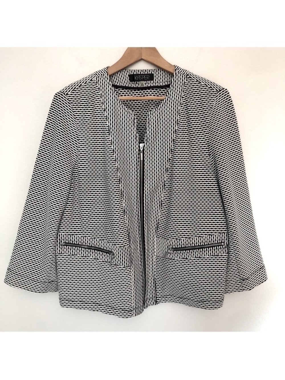 Kasper Zip Front Stretch Blazer